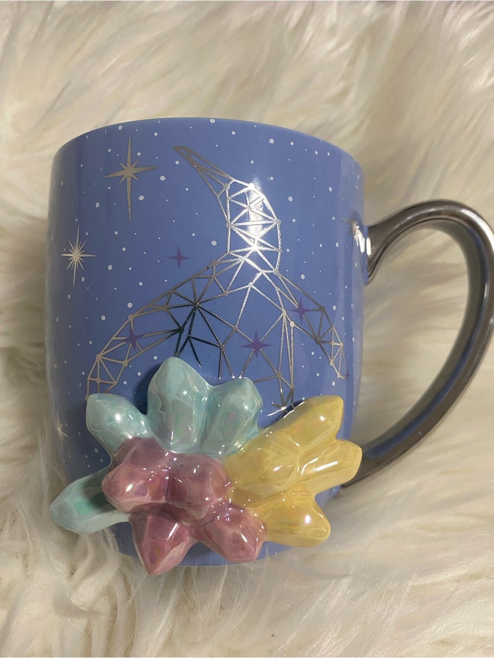 SeaWorld Pastel Floral Ceramic Mug - Lavender Blue